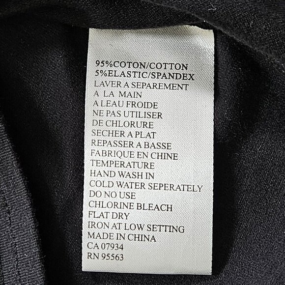 Simon Chang Top XL Womens Black Pink Ribbon 3/4 Sleeve V Neck Y2K Office Boho - Picture 10 of 11